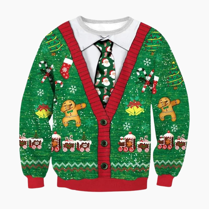 Pull De Noël Noir à Motifs - Taille XL - Neuf Avec Étiquettes - Marque SRG - Matière Acrylique