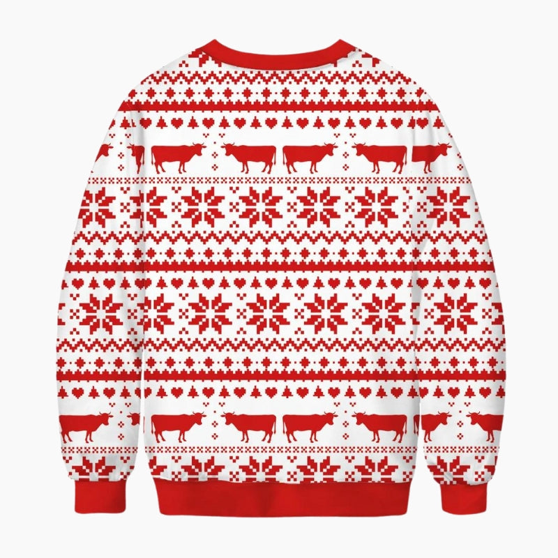 Pull de noël mixte à imprimé moche et pas cher, nutella.com jeu pull de noel 2022