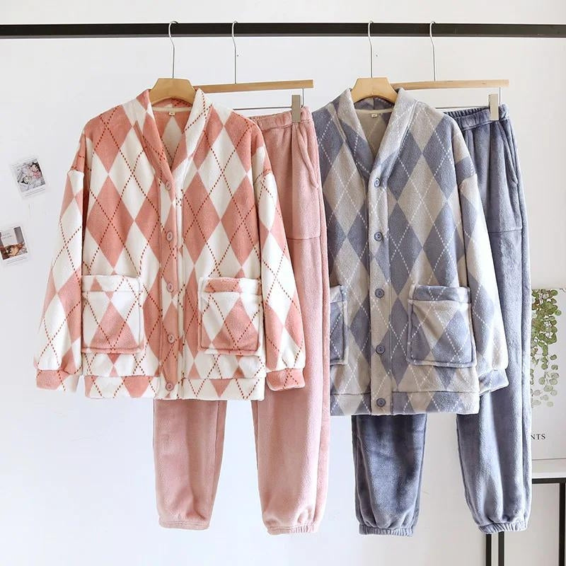 Pyjama couple carreaux