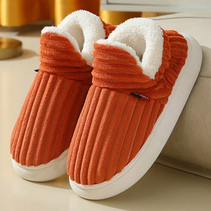Chaussons fourrés orange
