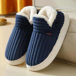 Chaussons fourrés bleu marine