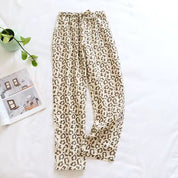 Pyjama coton femme beige style léopard