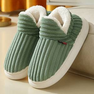 Chaussons fourrés vert