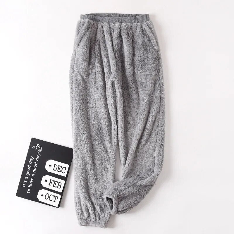 Bas de pyjama femme épais gris