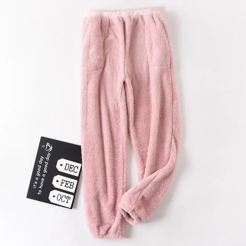 Bas de pyjama femme épais rose