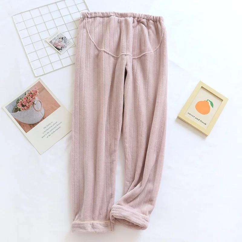 Bas de pyjama style rayé avec ourelet disponible en plusieurs couleurs