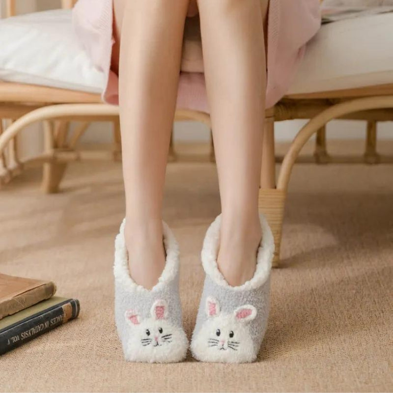 chausson chaussette semelle caoutchouc souple tissu