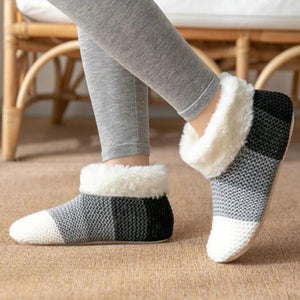 Chaussette chausson femme coloré gris