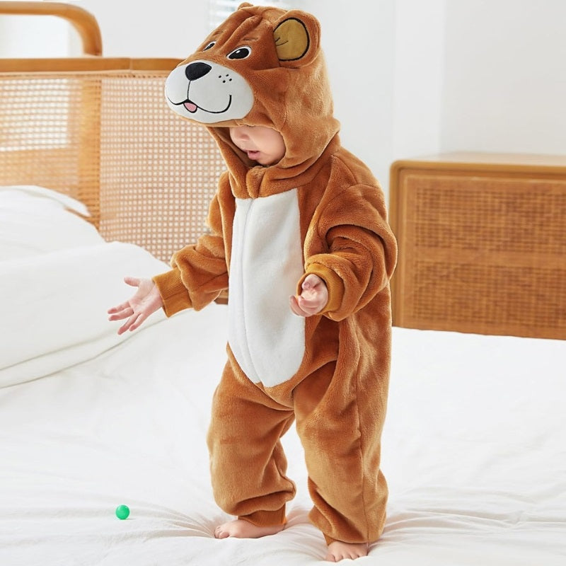 Combinaison pyjama mixte style ourson pour bébé