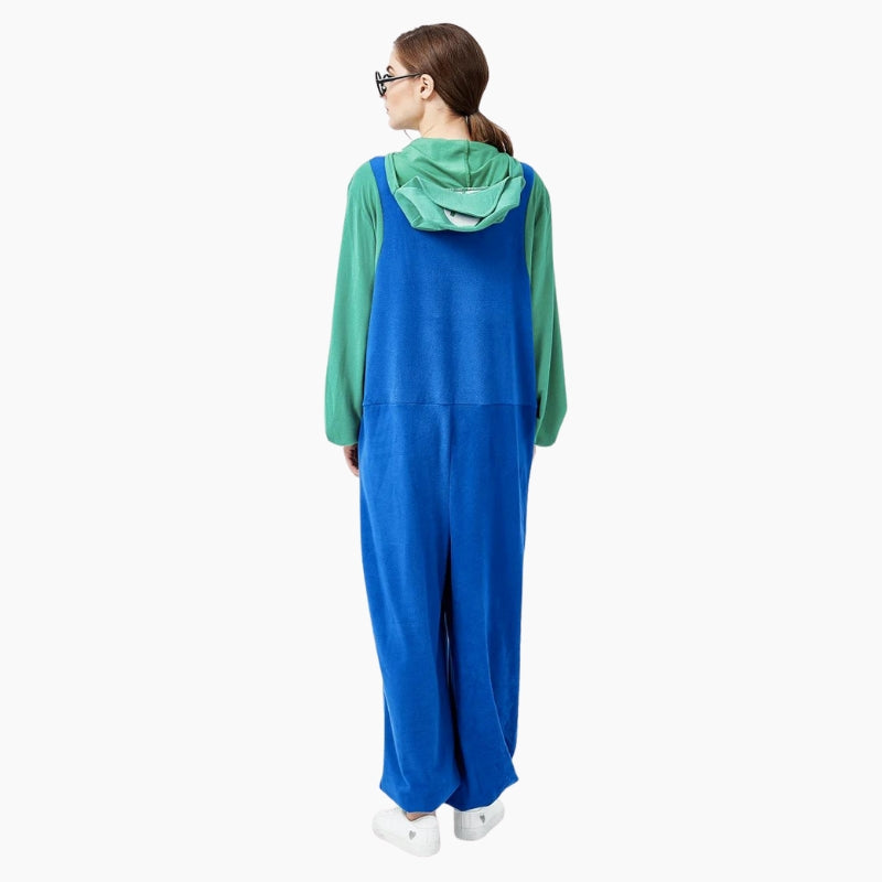 Combinaison pyjama mixte bleue et rouge style Luigi