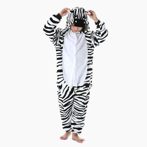 Combinaison pyjama zèbre enfant