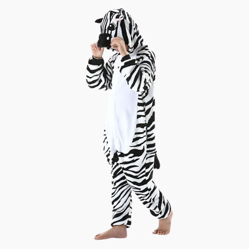 Combinaison pyjama mixte style zèbre pour enfant