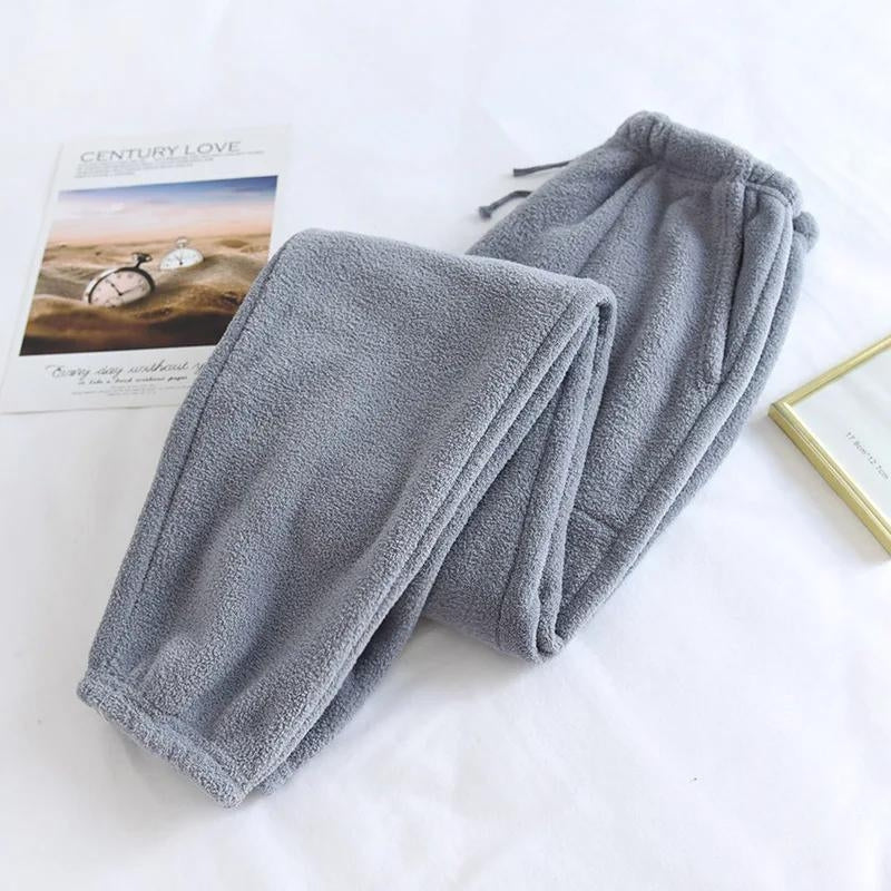 Ensemble de joggings style pyjama en matière polaire pour couple
