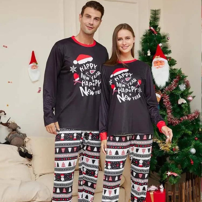 Ensemble pyjama Noël bicolore avec motifs