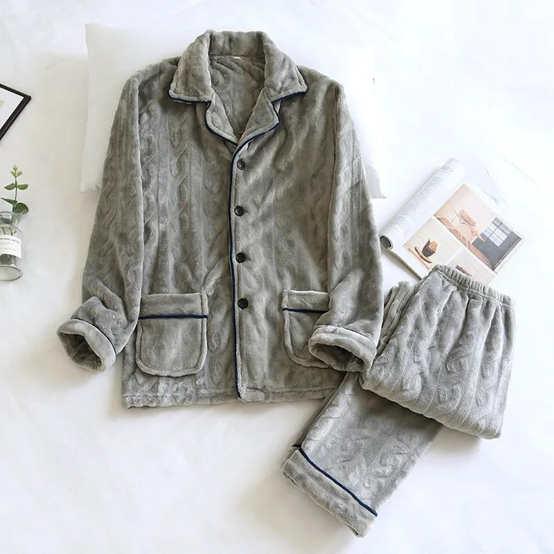 Ensemble pyjama polaire homme gris