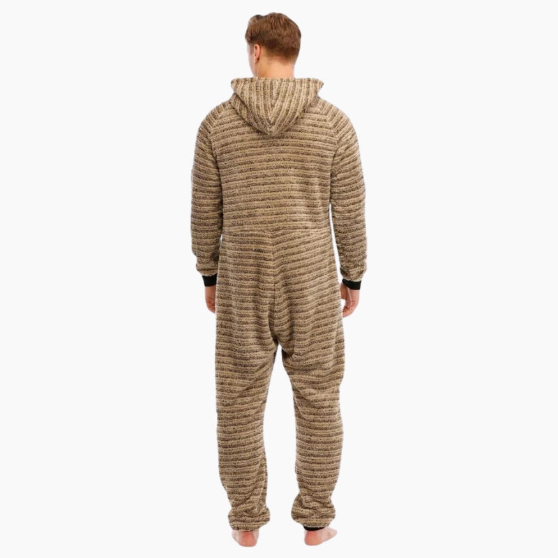 Grenouillère pyjama de couleur marron pour homme