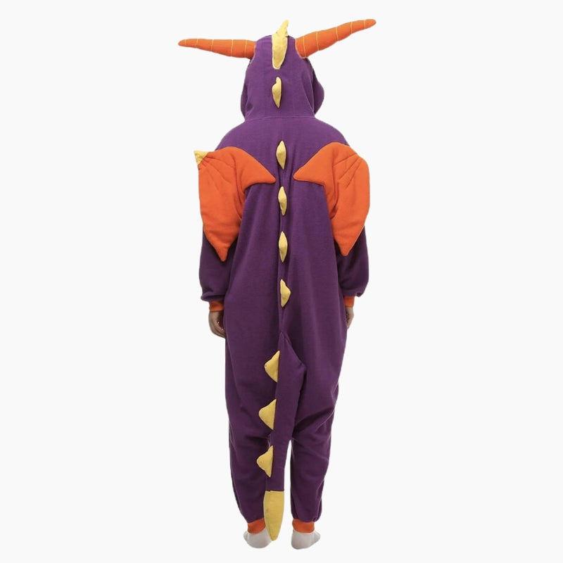 Kigurumi mixte violet et jaune style dragon