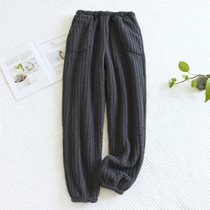 Pantalon pyjama carreaux homme gris anthracite