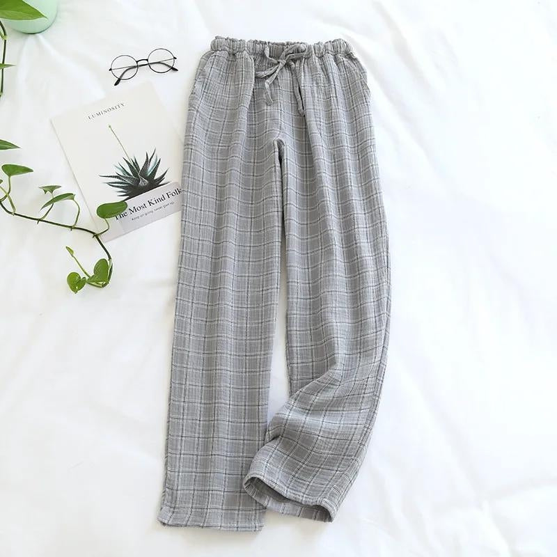 Pantalon pyjama carreaux homme gris
