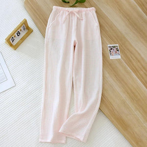 Pantalon pyjama femme fluide rose clair
