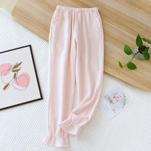 Pantalon pyjama femme fluide rose