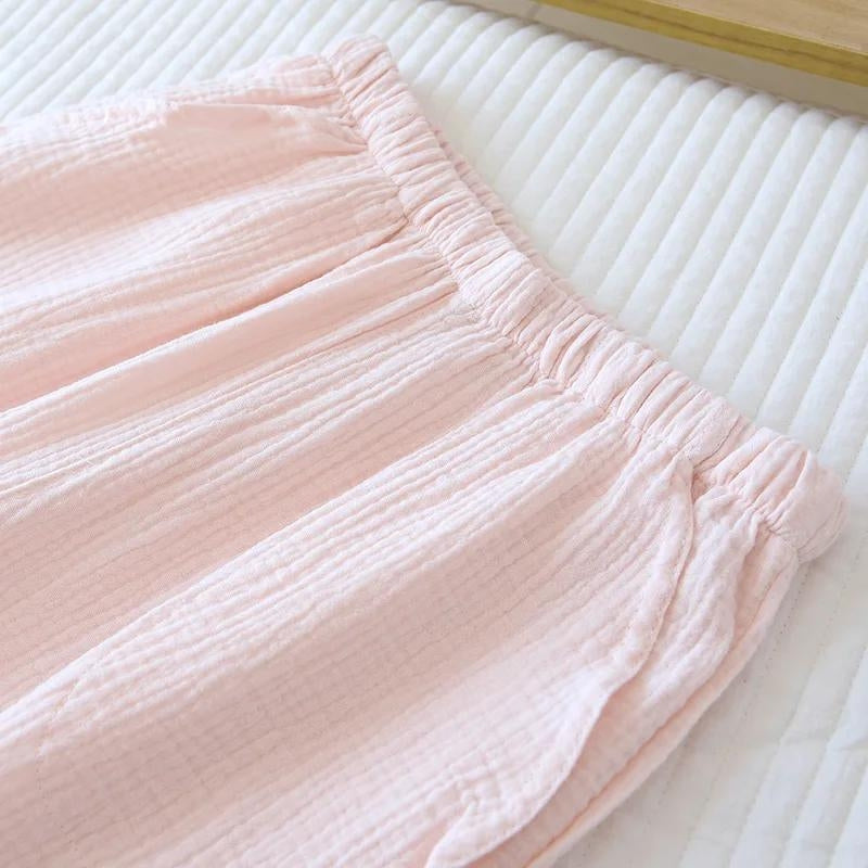 Pantalon de pyjama fluide pour femme de couleur rose