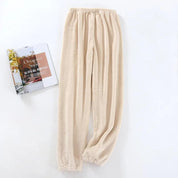 Pantalon pyjama polaire femme crème