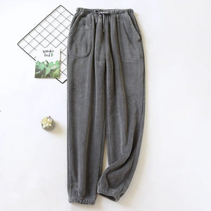 Pantalon pyjama polaire homme gris