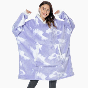 Plaid polaire avec manches mauve