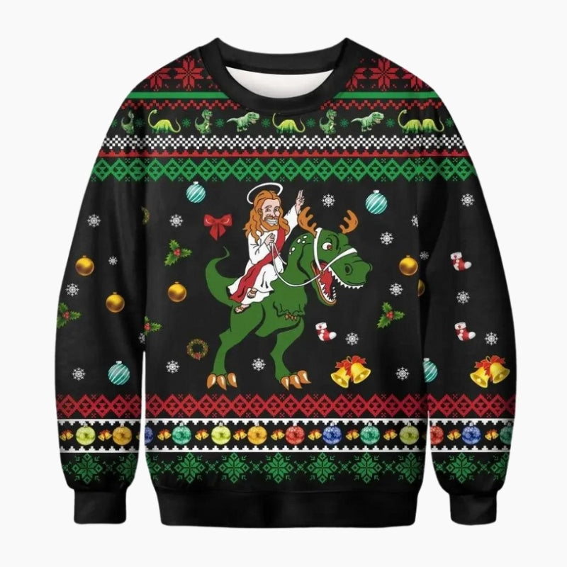 Pull de noel dinosaure