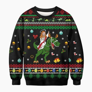 Pull de noël dinosaure