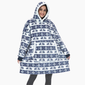 Pull plaid Noël bleu