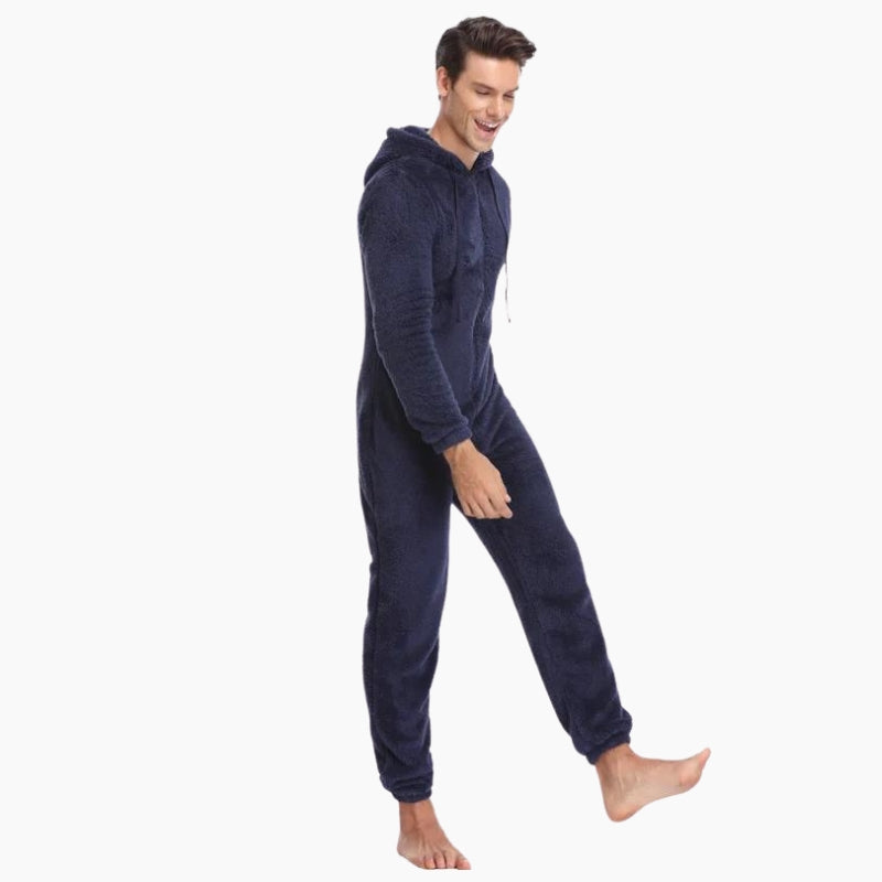 Pyjama combinaison de couleur bleu marine pour homme