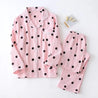 Pyjama coton femme rose à pois