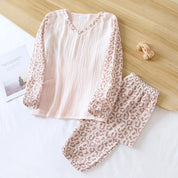 Pyjama coton femme rose style léopard