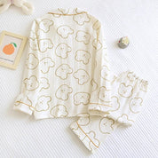Pyjama en matière coton pour femme de couleur blanche style Kawaii