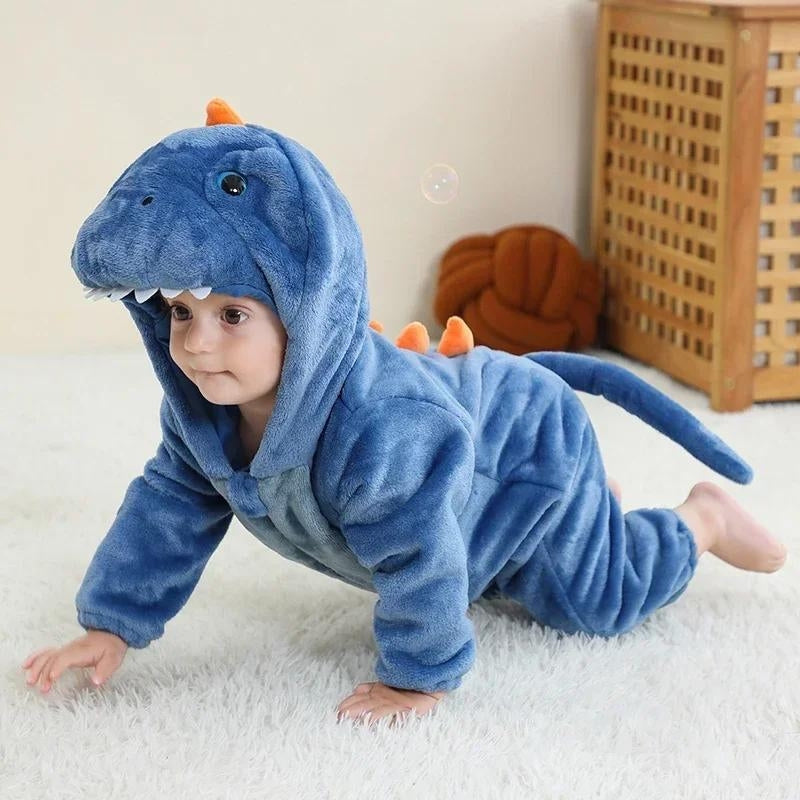 Pyjama dinosaure bleu bébé