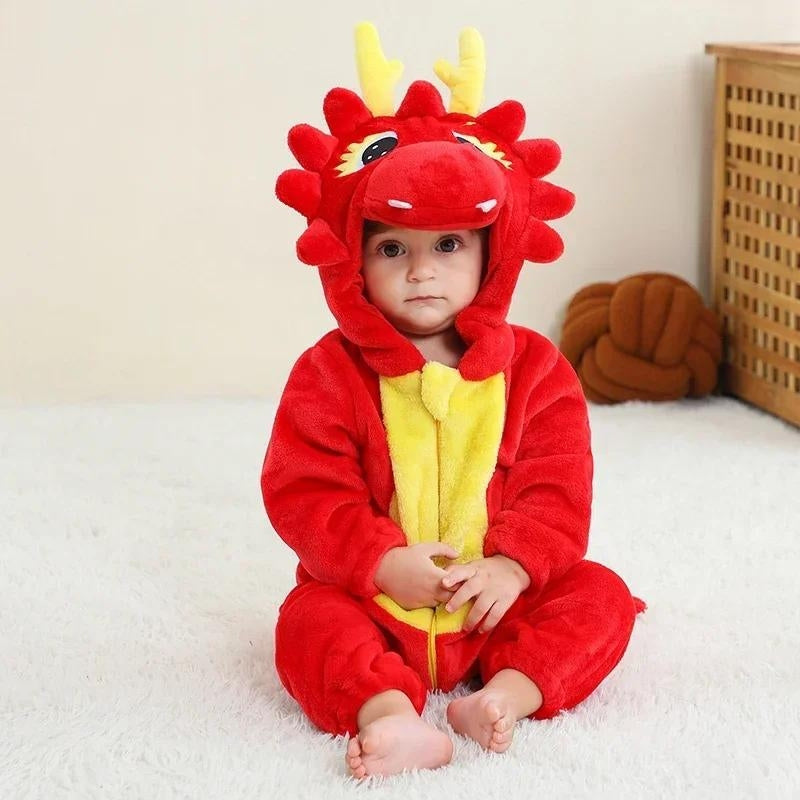 Pyjama dinosaure rouge bébé