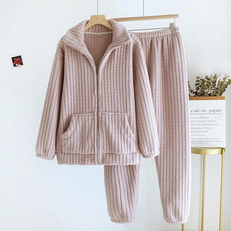 Pyjama en pilou mauve