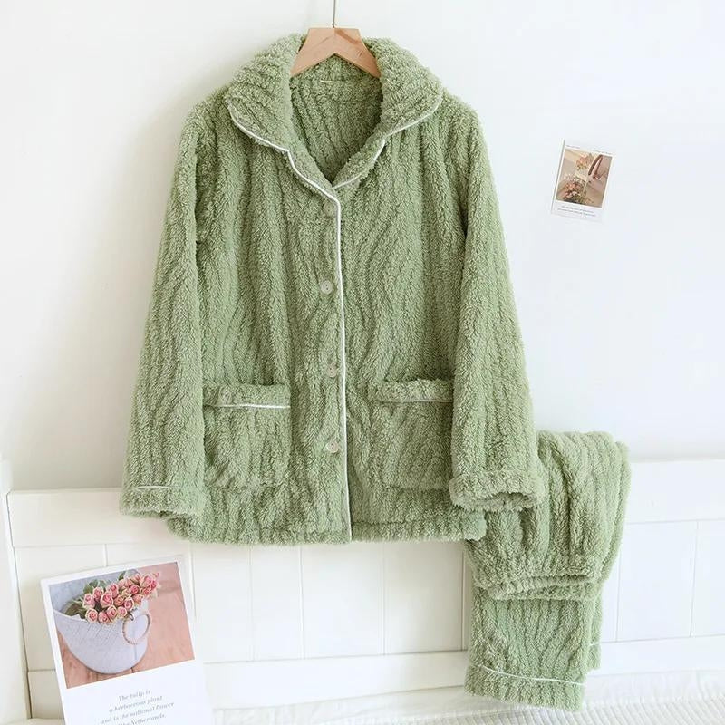 Pyjama en polaire verte