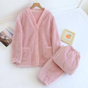 Pyjama femme hiver polaire rose pastel