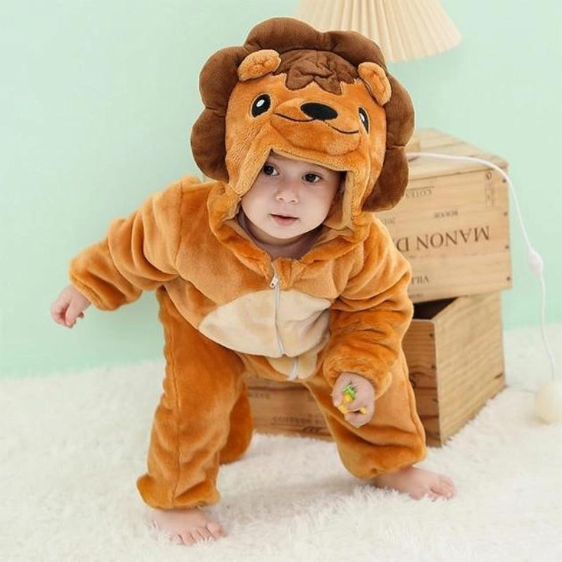 Pyjama grenouillère mixte style lion pour bébé