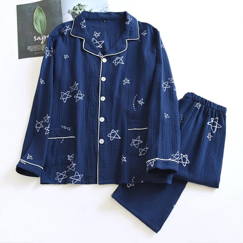 Pyjama homme 100 coton bleu marine
