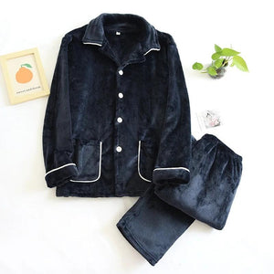 Pyjama homme hiver polaire bleu marine