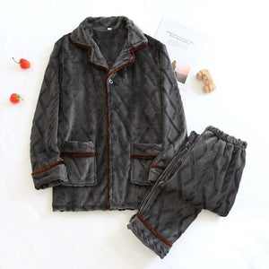 Pyjama homme hiver polaire gris foncé