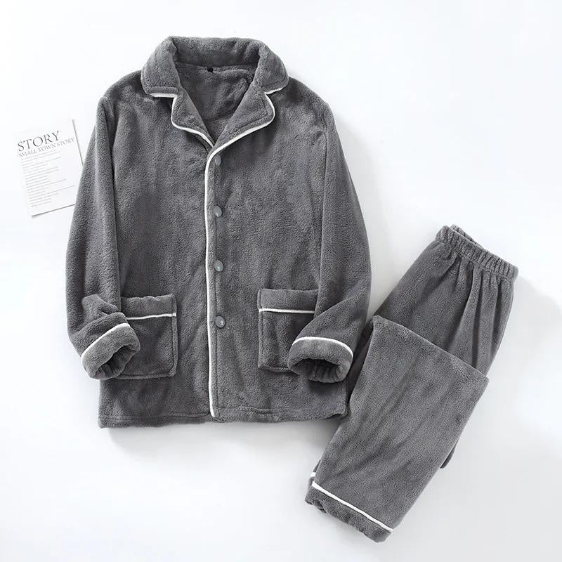 Pyjama homme molleton polaire gris