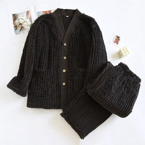 Pyjama homme pilou chaud noir