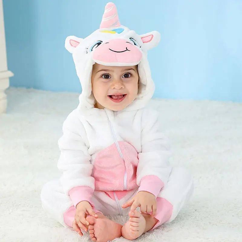 Pyjama licorne rose et blanc bébé