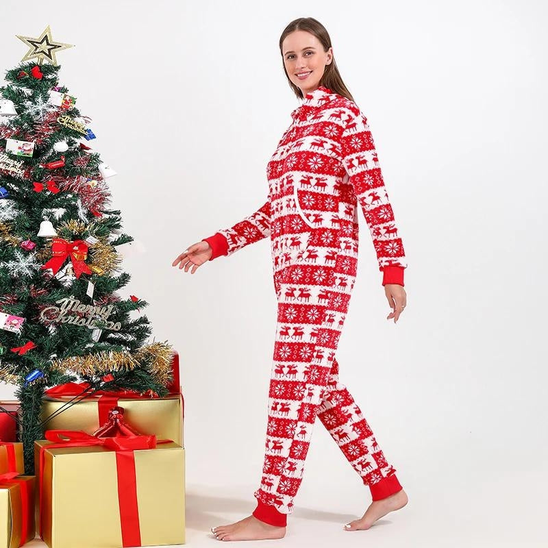 Pyjama de Noël rouge avec motifs assorti pour toute la famille