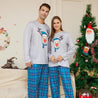 Pyjama de Noël gris et bleu assorti pour toute la famille